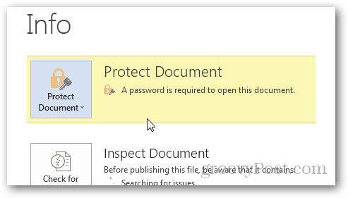 Password Protect and Encrypt Office 2013 Documents: Confirm Protection