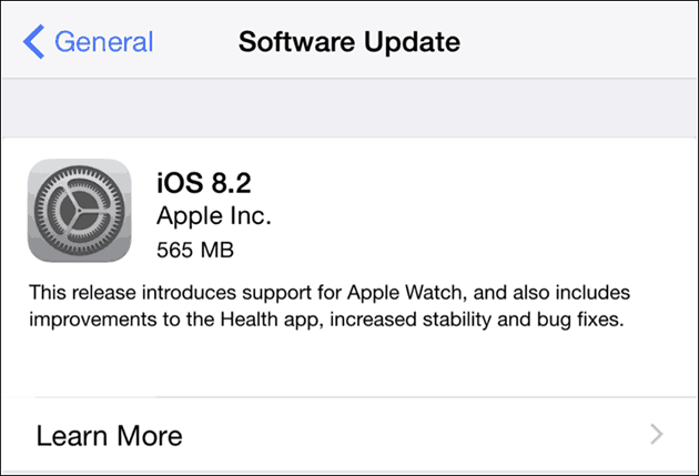 Apple iOS 8.2 untuk iPhone dan iPad - Pembaruan Perangkat Lunak