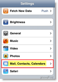 Apple iPhone membuka Mail, Kontak, dan Kalender