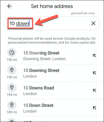 Mencari alamat rumah di Google Maps seluler