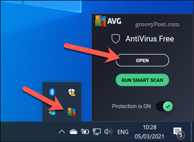 Membuka antarmuka AVG di Windows