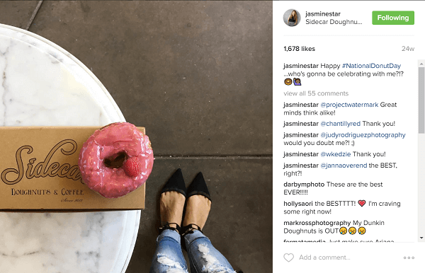 Jasmine Star menemukan kecintaan penggemarnya ketika dia memposting donat di Instagram.