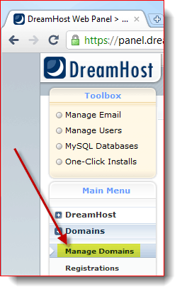 Kelola Domain Anda di DreamHost