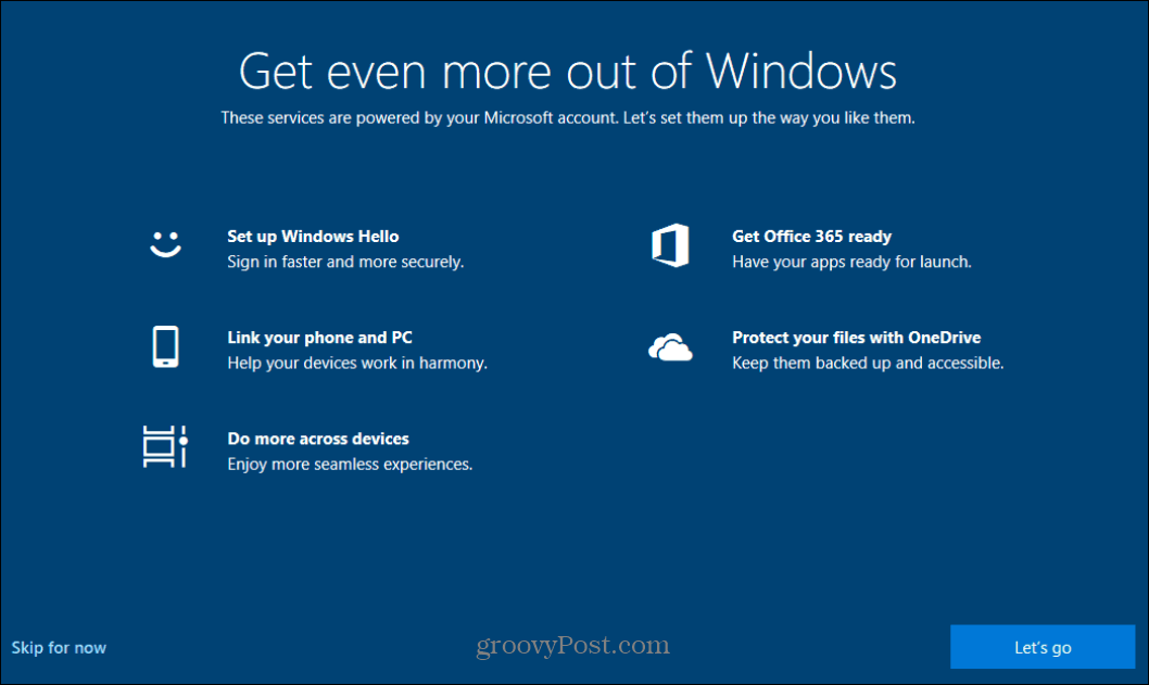 Nonaktifkan Splash Screen "Get More Out of Windows" pada Windows 10
