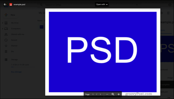 Membuka file PSD di Google Drive