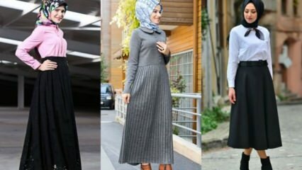 Bagaimana cara membuat kombinasi rok hijab?