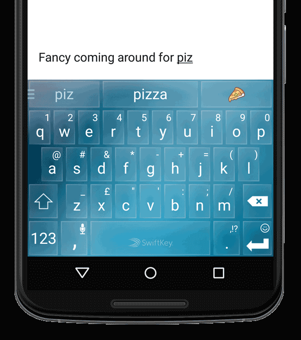 Koreksi otomatis dan saran emoji adalah dua fitur keyboard SwiftKey.