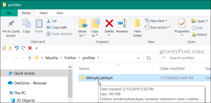folder default titik firefox