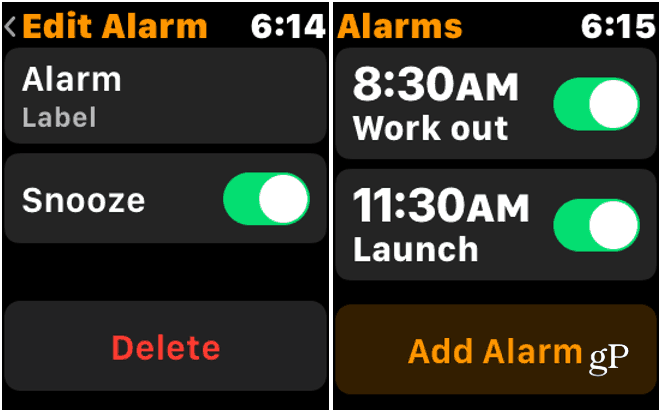 Hapus Alarm Apple Watch