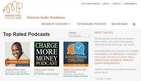MarketingPodcasts.com adalah mesin pencari pertama dan satu-satunya untuk podcast.