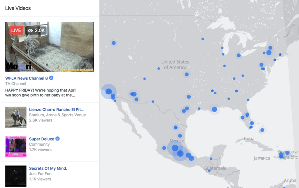 Facebook Live Map adalah cara interaktif bagi pemirsa untuk menemukan streaming langsung di mana pun di dunia.