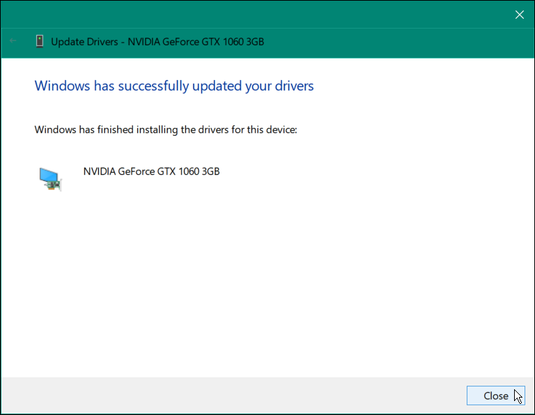 tutup instal driver perangkat secara manual di Windows