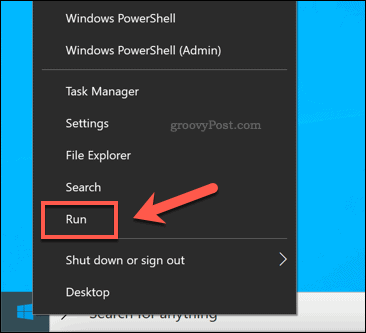 Meluncurkan Jalankan melalui Windows Mulai menu opsi tambahan
