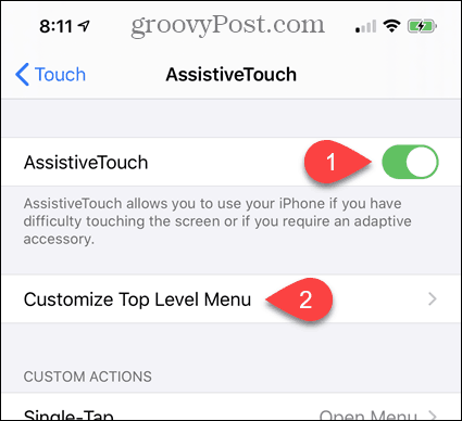 Aktifkan AssistiveTouch di Pengaturan iPhone