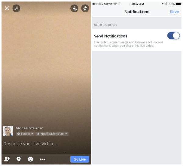 Facebook sekarang memungkinkan penyiar untuk mengirim pemberitahuan kepada teman dan pengikut mereka ketika mereka membagikan video langsung.