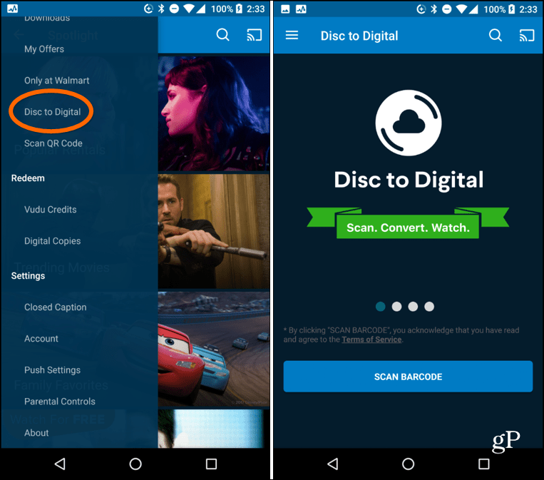 1 Vudu App Disc ke Digital