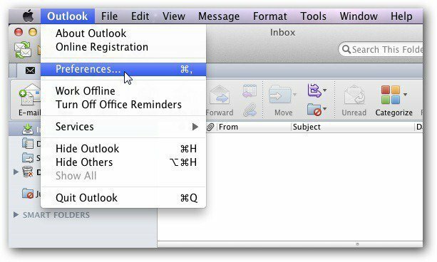 Preferensi Mac Outlook