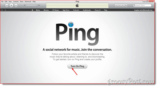 iTunes - Klik Hidupkan Ping