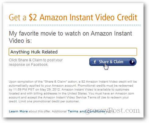 Kredit video amazon $ 2