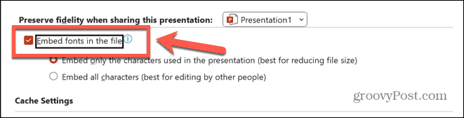 font embed powerpoint