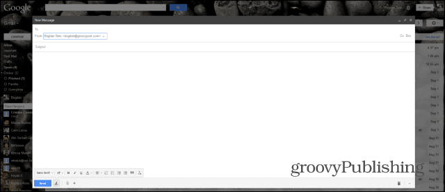 Gmail Baru Tulis layar penuh diterapkan