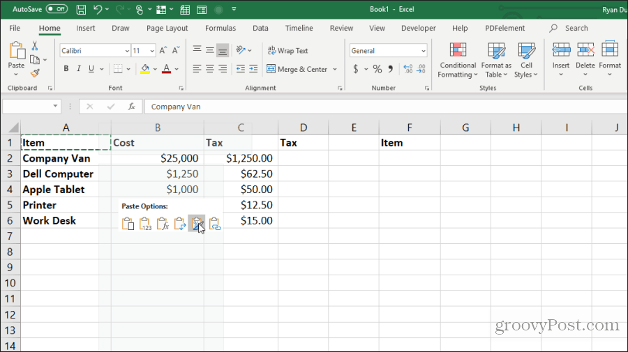 salin pemformatan di excel