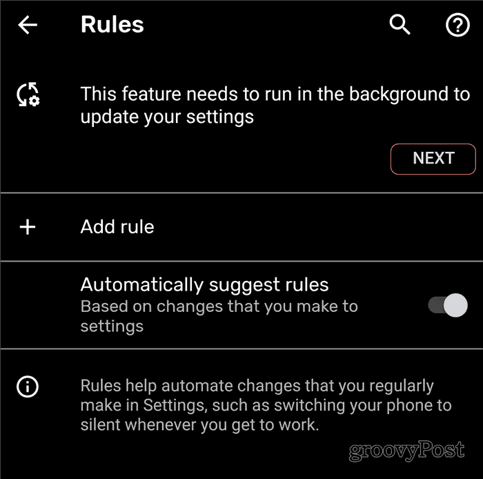 Latar belakang Aturan Android
