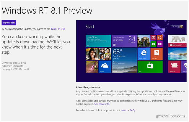 Windows RT 8.1 Pratinjau Toko Windows