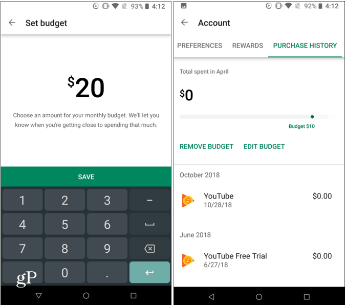 Tetapkan Anggaran Google Play