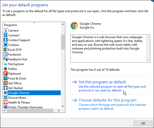 Ubah Browser Default di Pembaruan Hari Jadi Windows 10