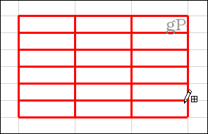 Menggambar grid perbatasan di Excel