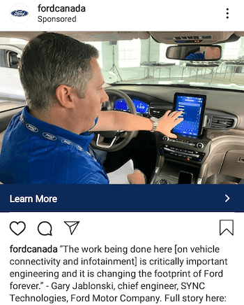 contoh iklan Instagram dengan kutipan karyawan