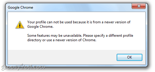 Profil Anda tidak dapat digunakan karena berasal dari versi Google Chrome yang lebih baru. Beberapa fitur mungkin tidak tersedia. Silakan tentukan direktori profil yang berbeda atau gunakan versi Chrome yang lebih baru.
