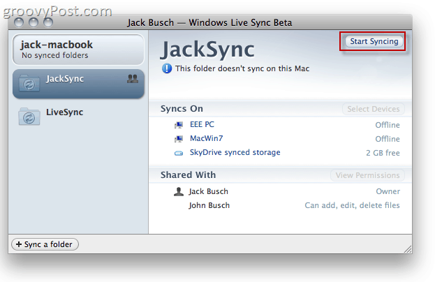 Windows Live Sync Beta di OS X