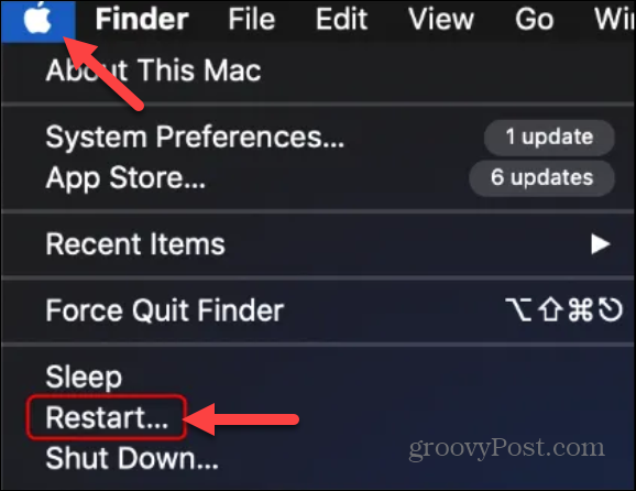 restart komputer mac