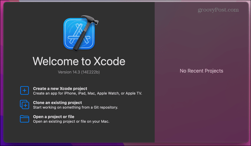 layar peluncuran xcode