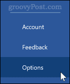File> bagian Opsi di Word