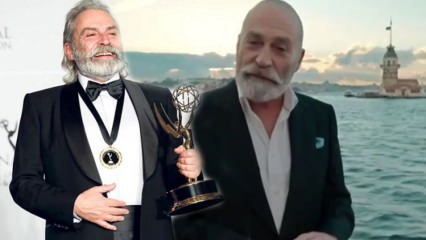 Haluk Bilginer mengumumkan penghargaan Emmy di depan Maiden's Tower!