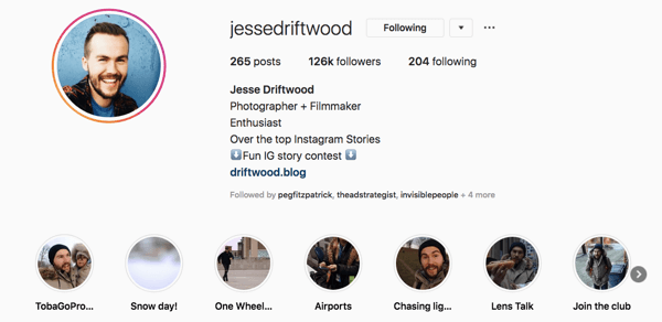 Profil Instagram Jessie Driftwood