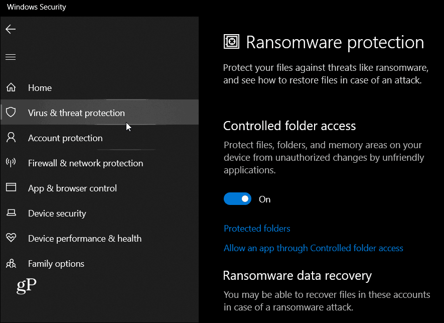 Perlindungan Ransomware Windows 10