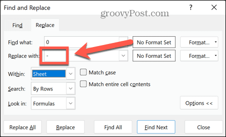 excel ganti dengan tanda hubung