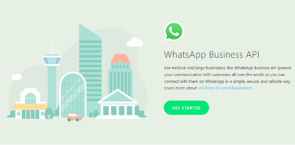 WhatsApp memperluas alat bisnisnya dengan peluncuran WhatsApp Business API, yang memungkinkan pengelolaan bisnis menengah dan besar dan mengirim pesan non-promosi ke pelanggan seperti pengingat janji temu, info pengiriman, atau tiket acara, dan lainnya untuk tetap menilai.