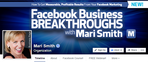 Halaman sampul Facebook Mari Smith