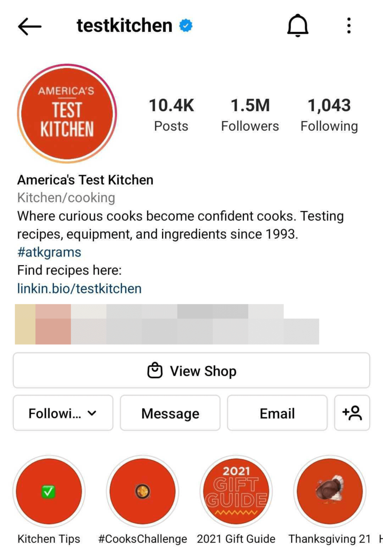 gambar profil bisnis Instagram dioptimalkan untuk pencarian