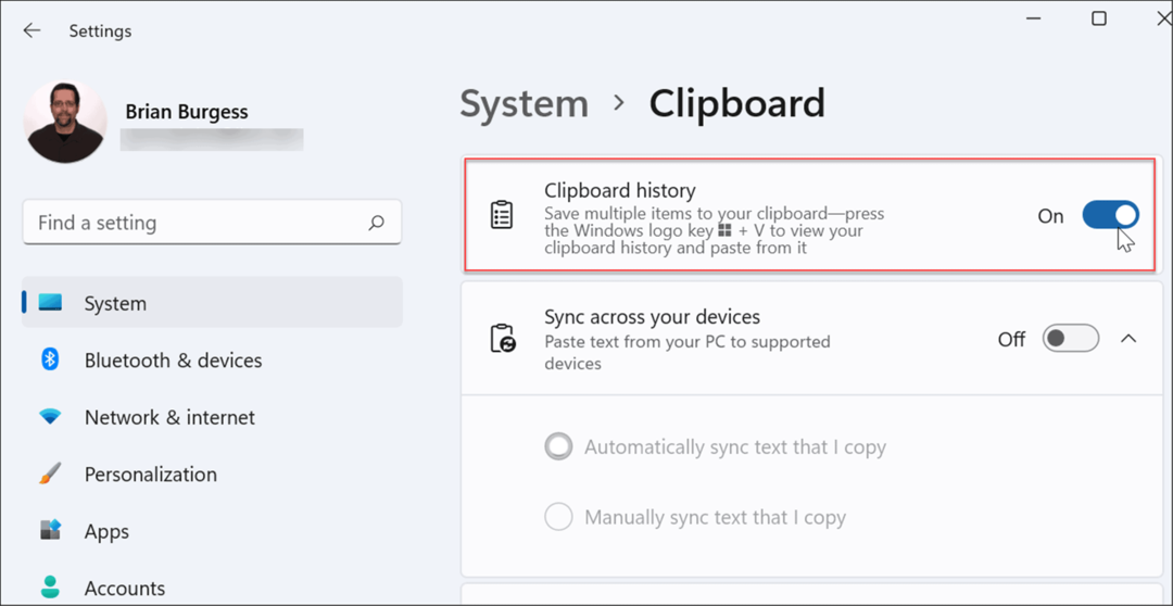 aktifkan riwayat clipboard di Windows 11