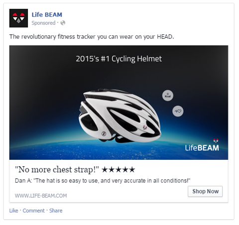 iklan facebook lifebeam dengan review pengguna