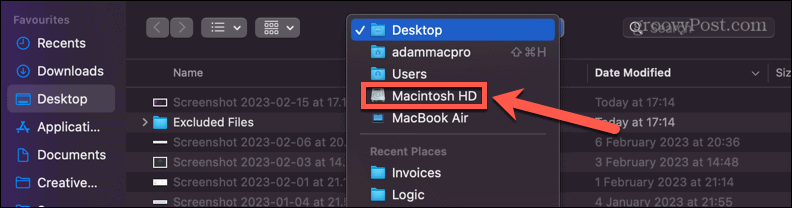 mac pilih hard drive