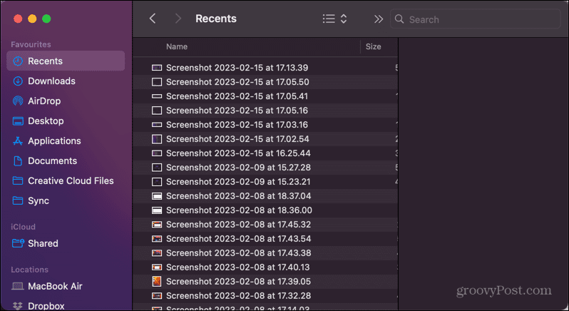file mac dihapus dari recents
