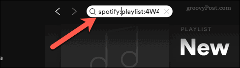 Pencarian Spotify berdasarkan playlist URI