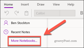 Ikon menu OneNote More Notebooks